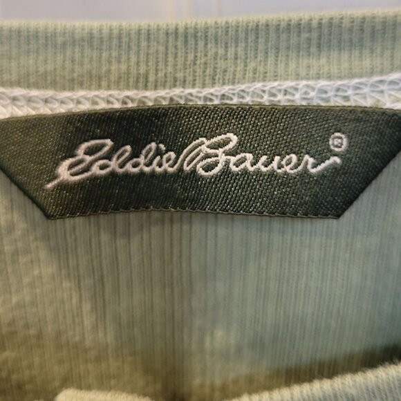 Eddie Bauer Sz XL Women's LS 1/4 Snap Pullover Thermal Under Shirt Blouse - Picture 4 of 8
